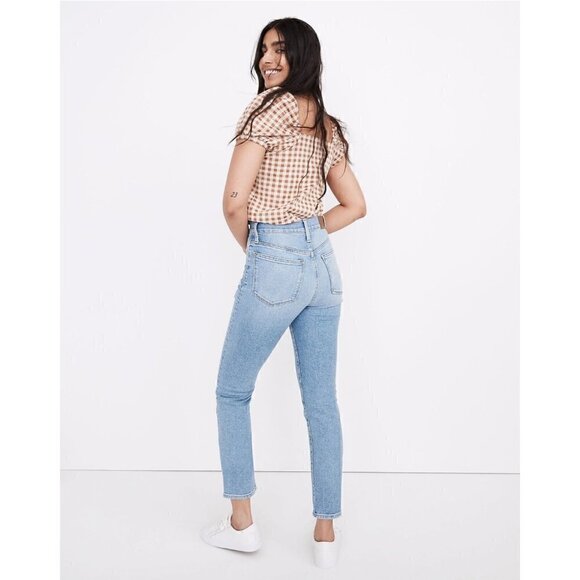 NWOT Madewell The Momjean in Harnett Wash Blue 33 - Picture 1 of 4
